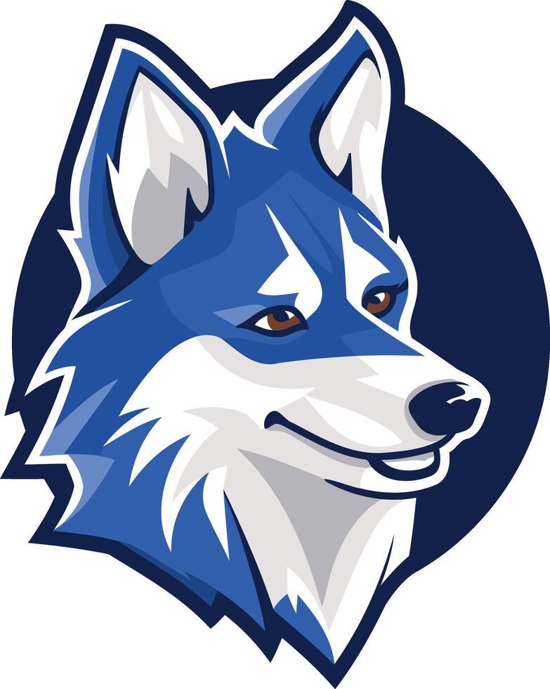 A friendly blue wolf mascot with a charming smile, perfect for branding or logos related to sports teams, businesses, or community groups vector