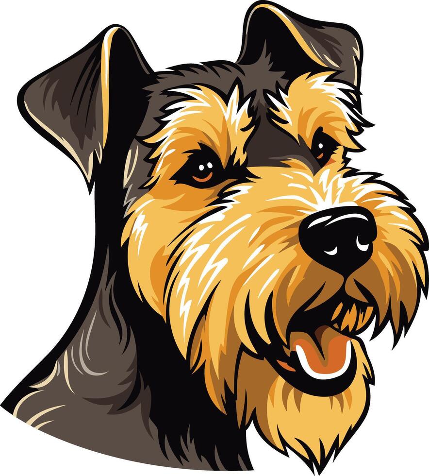 A cute and friendly illustration of a wirehaired fox terrier, perfect for pet related projects, dog lover designs, and branding vector