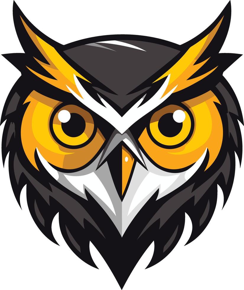 Fierce and stylized owl mascot logo, perfect for sports teams, gaming, or any brand needing a powerful symbol vector