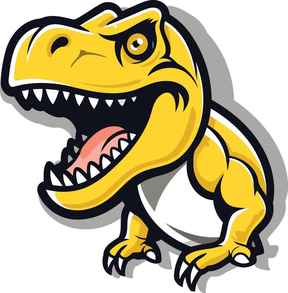 A friendly, cartoon-style t-rex dinosaur with a big, toothy grin vector