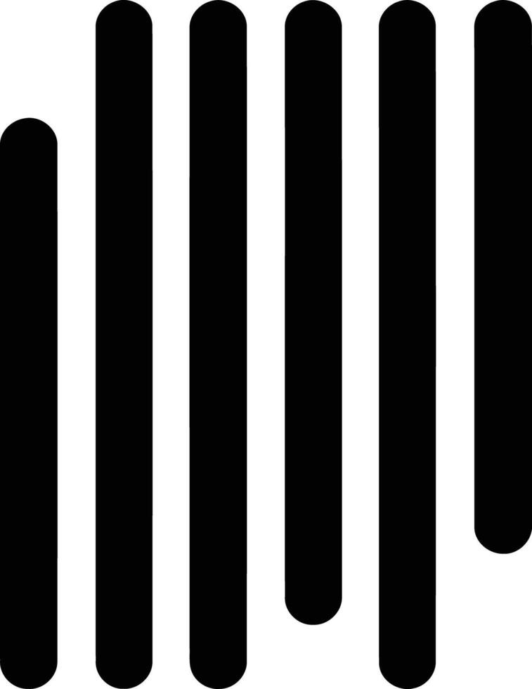 Simple, minimalist black and white logo design featuring 7 vertical lines vector