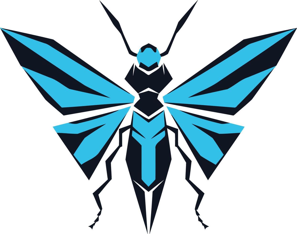 Modern, abstract butterfly logo design in blue and black vector