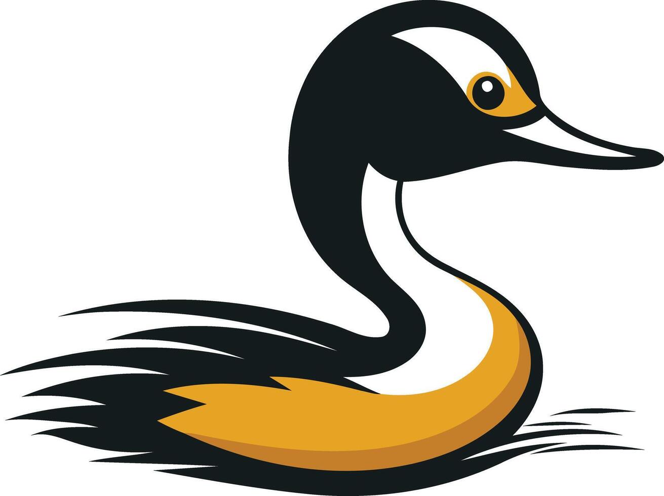 Cartoon Illustration of a Horned Grebe vector