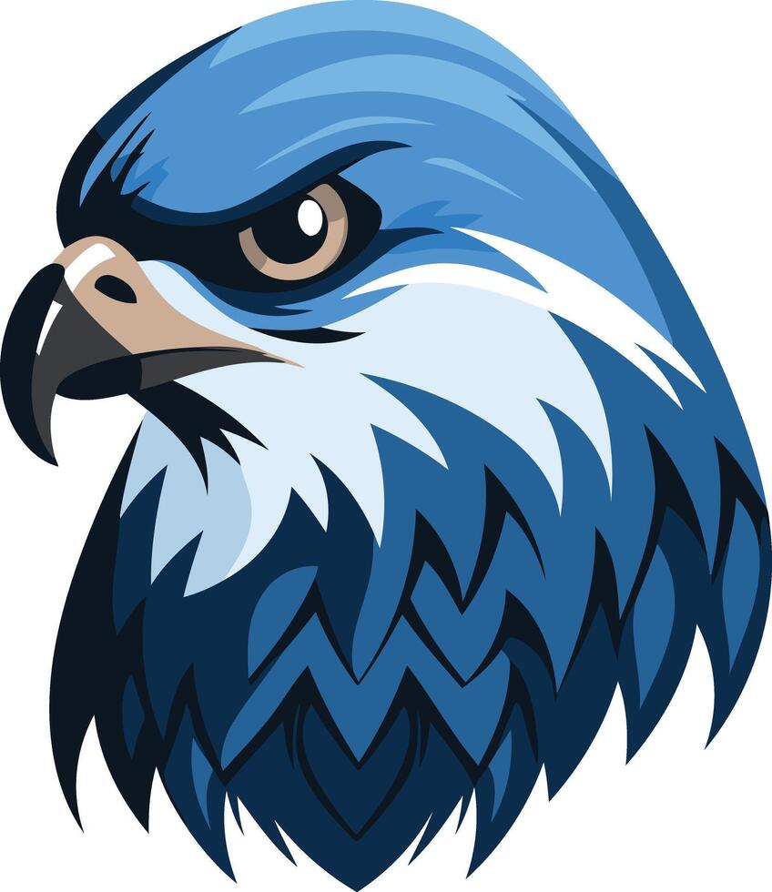 A powerful blue eagle head logo, perfect for a sports team, business, or brand seeking a strong and confident image vector