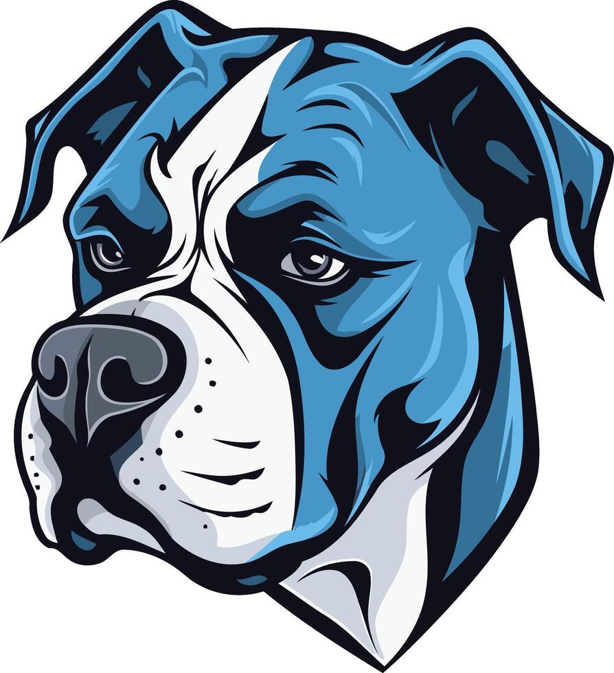 A fierce and powerful illustration of a bulldog's head, perfect for branding, apparel, and other designs vector