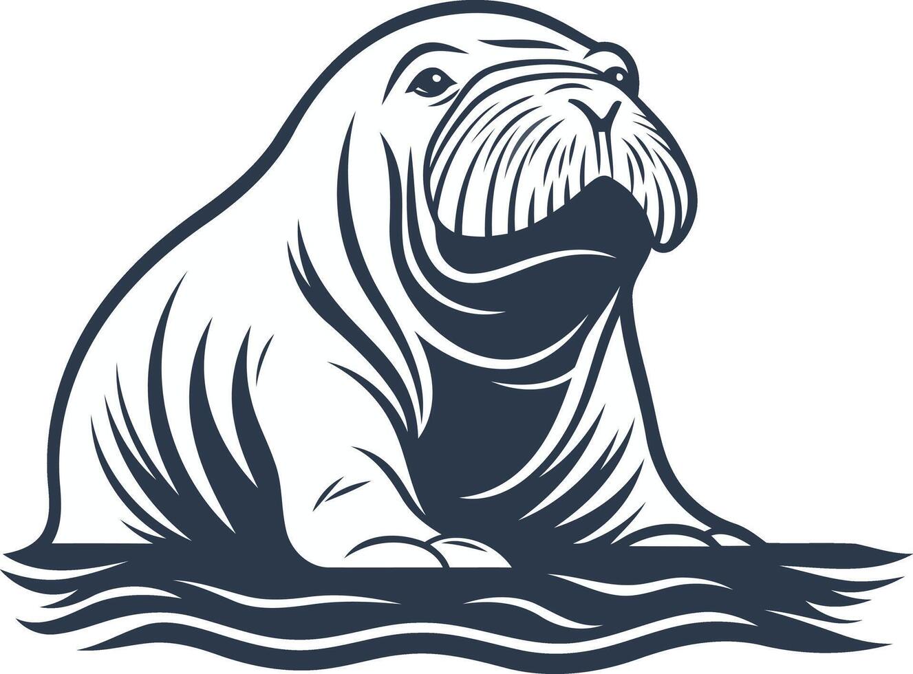 A simple yet powerful illustration of a walrus, perfect for branding, logos, or designs related to the arctic, wildlife, or conservation vector