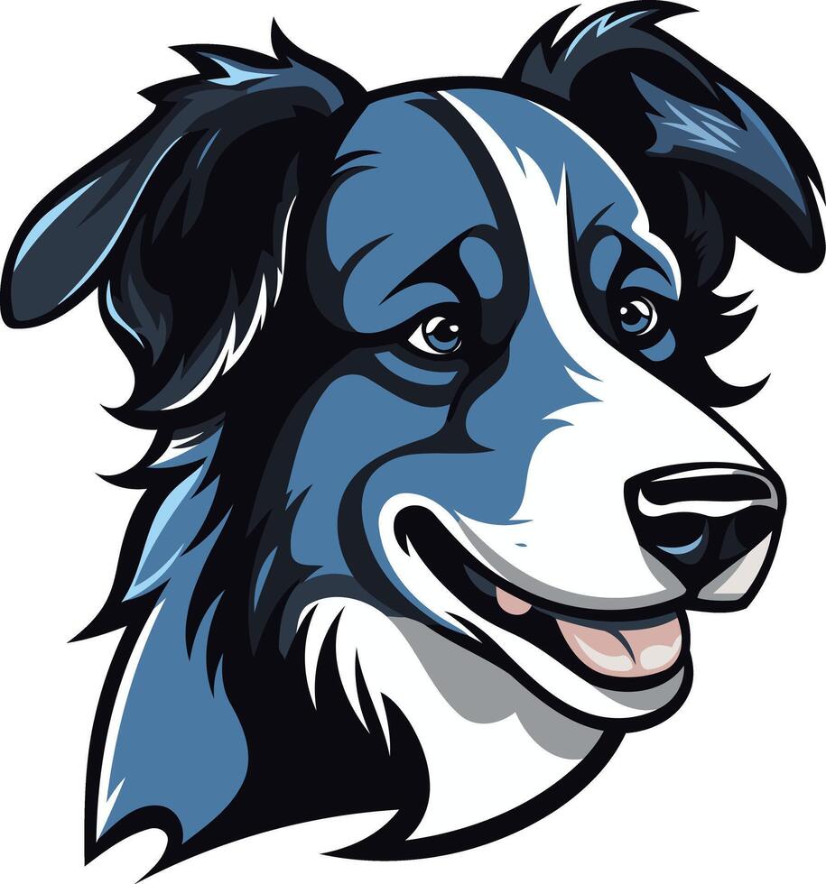 A friendly cartoon border collie with a playful expression, perfect for branding or mascot use vector