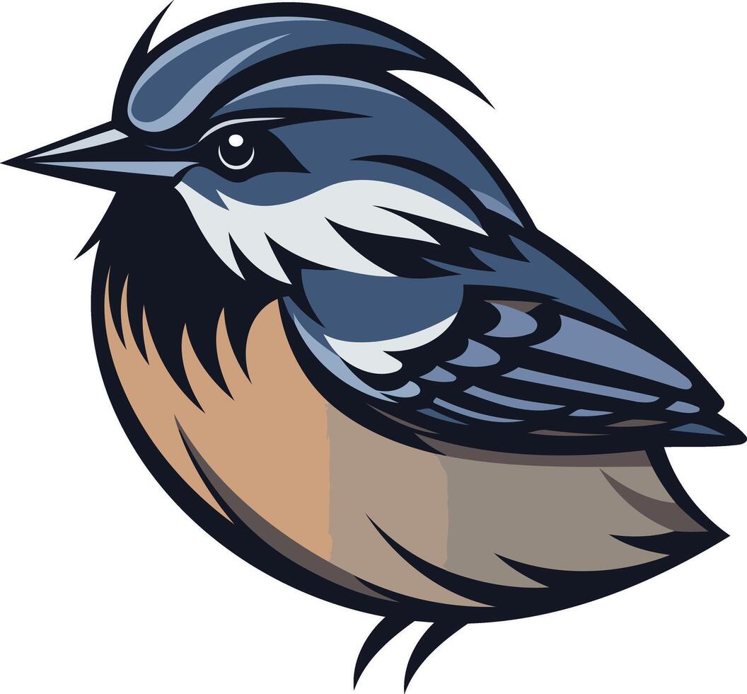 A bold, cartoon style illustration of a blue jay, perfect for branding or mascot designs vector