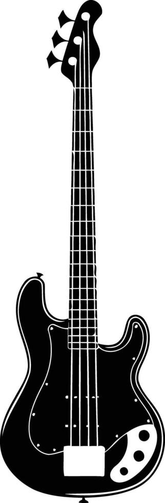 A simple, elegant silhouette of a bass guitar, perfect for music related projects vector