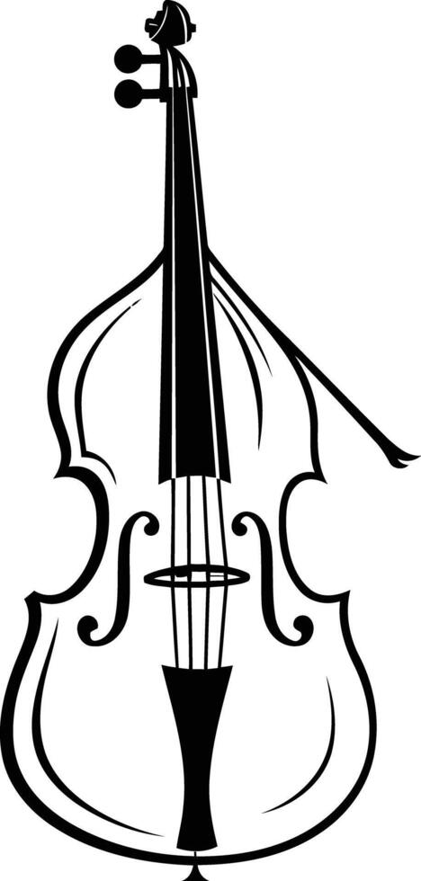 Simple, elegant illustration of a double bass, perfect for music related projects or designs vector