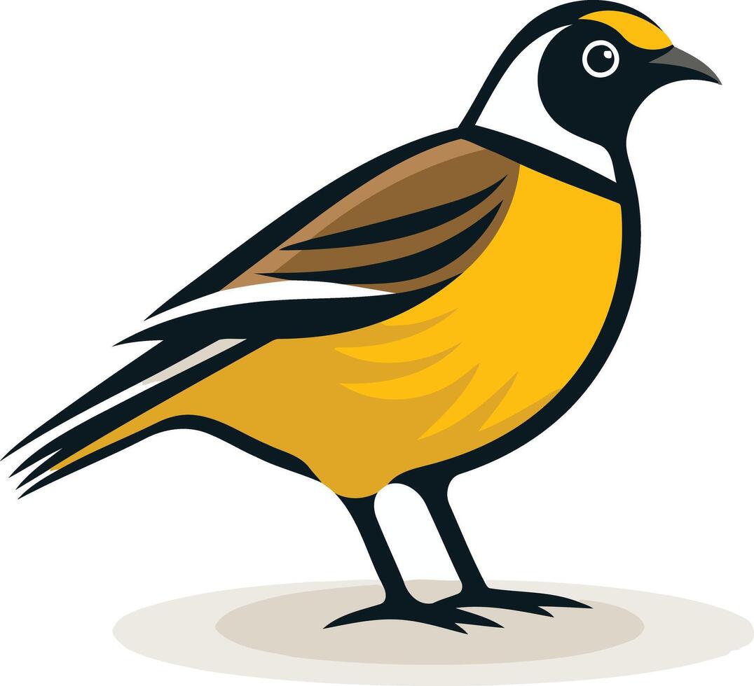 This illustration depicts a yellow bird with brown stripes on its wings and back vector