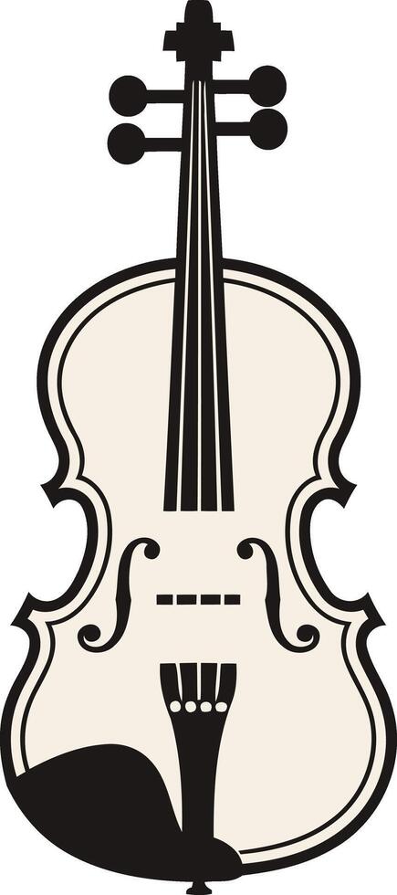 A simple, black and white illustration of a violin vector