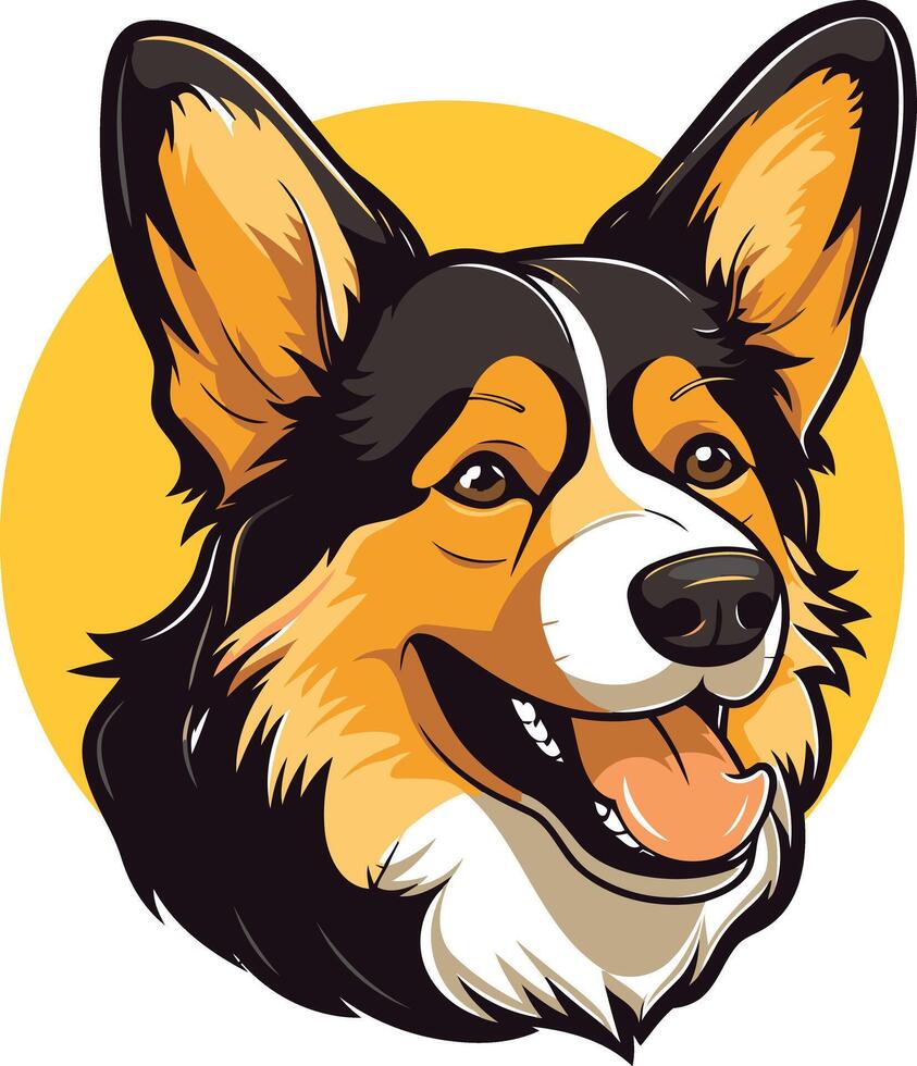 Smiling Cartoon Corgi Illustration vector