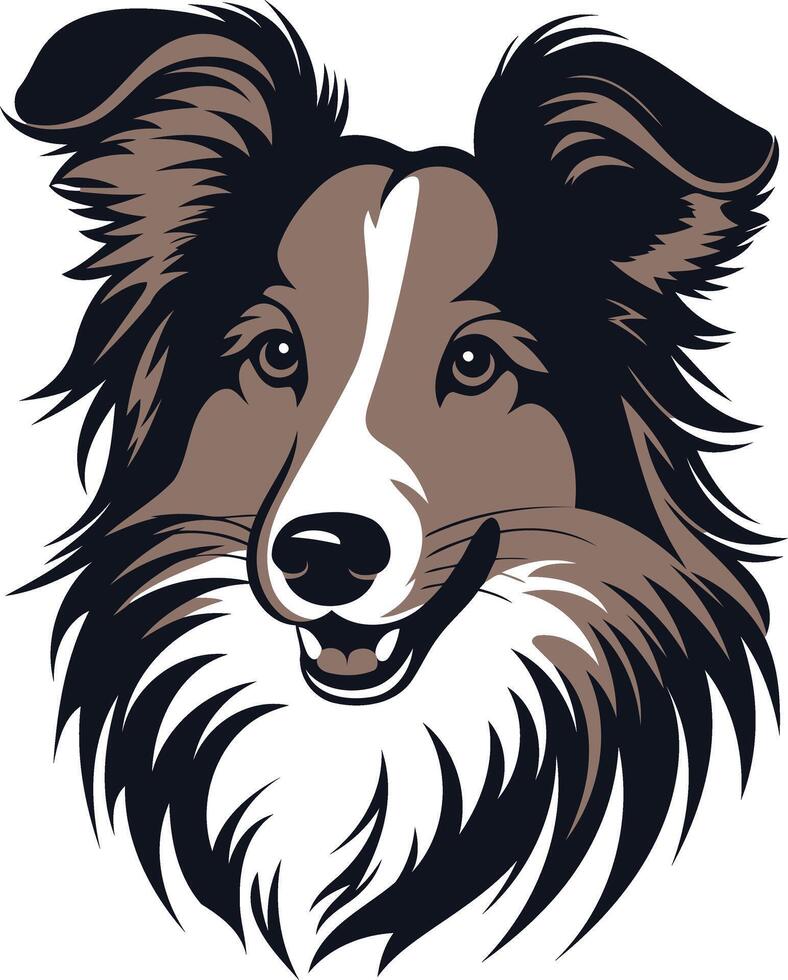 Portrait of a Smiling Collie Dog vector