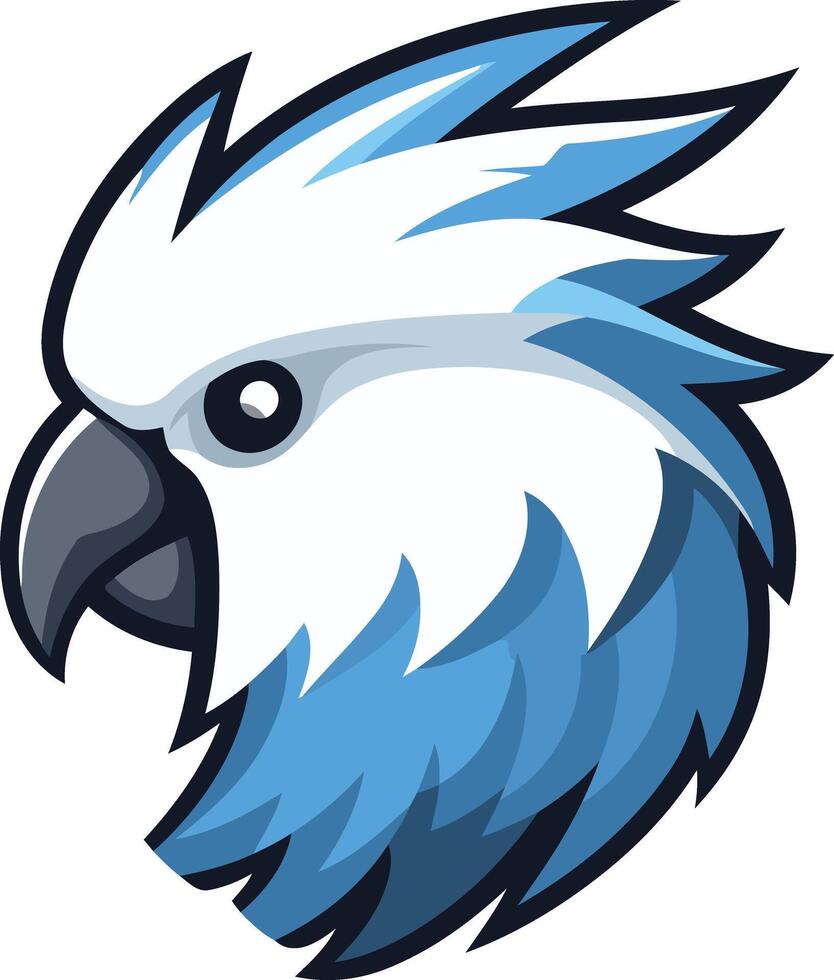 Blue and White Parrot Logo Design vector