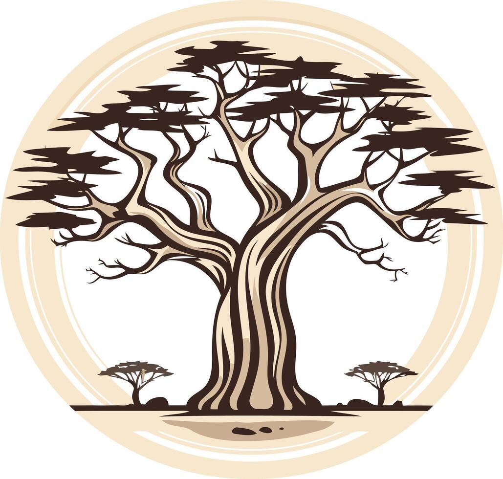 A majestic baobab tree, symbolizing resilience and strength vector