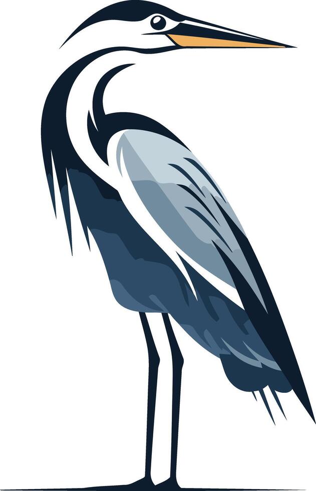 A stylish, minimalist illustration of a heron vector