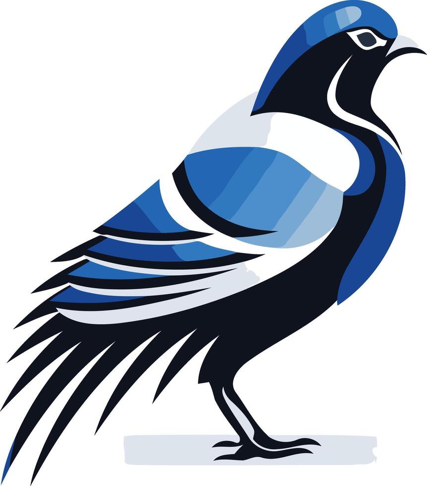 Stylized blue jay bird illustration in a minimalist design vector