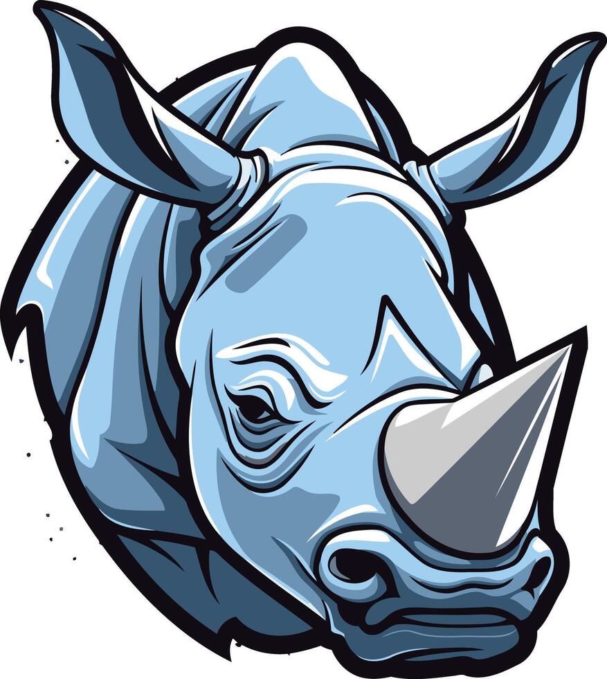 A powerful and detailed illustration of a rhinoceros head, perfect for t-shirt designs, logos, and branding vector