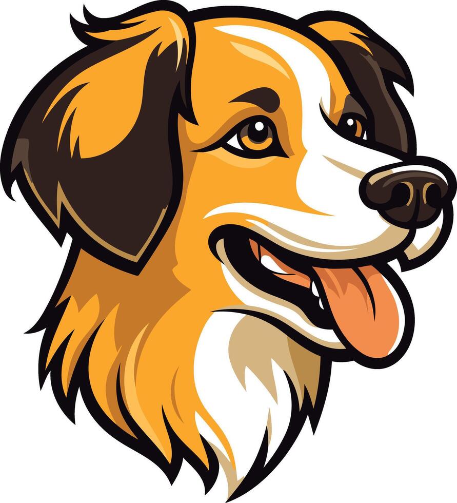 Friendly cartoon dog head with a cute smile vector