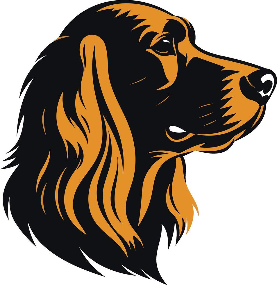 This element illustration features a stylized profile portrait of a cocker spaniel dog vector