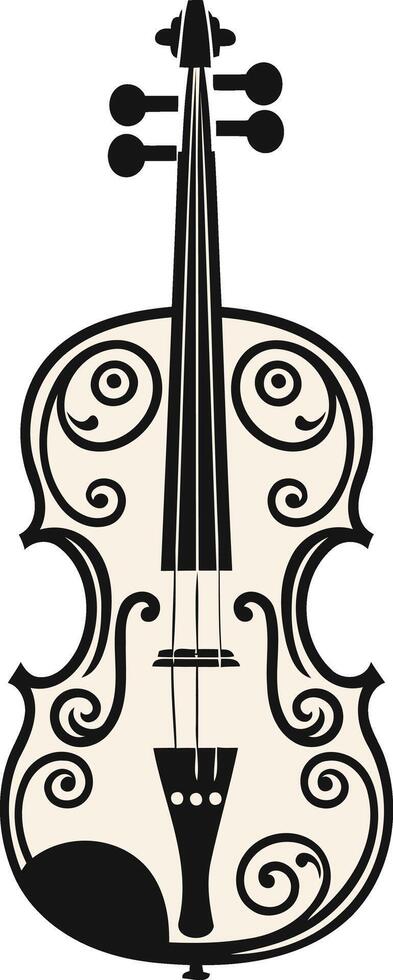 This is a element illustration of a violin with a unique design vector