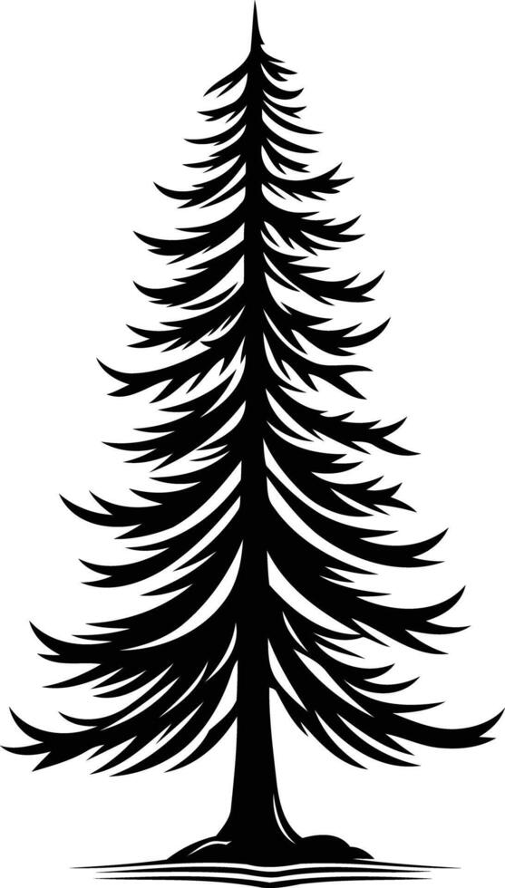 A simple yet elegant silhouette of a pine tree vector
