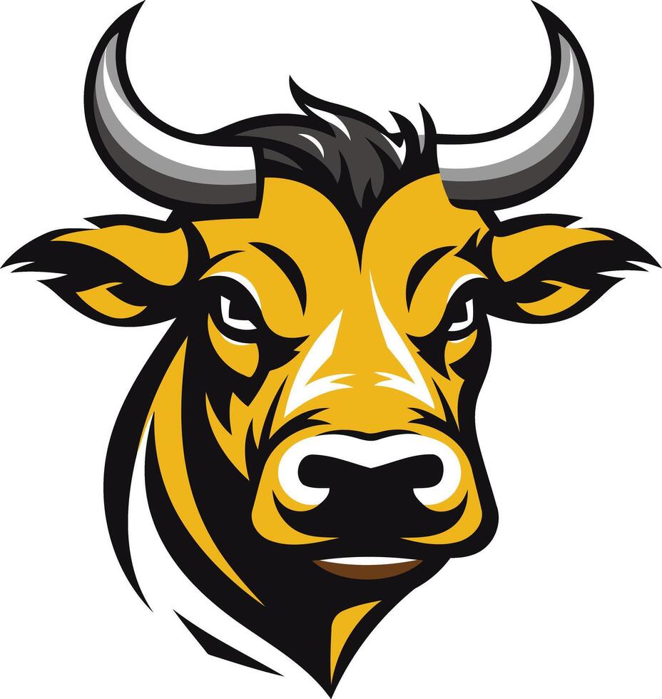 Fierce and powerful bull head mascot logo vector
