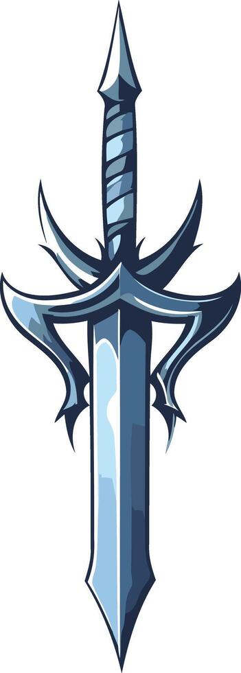 A stylized, blue sword design with intricate details vector