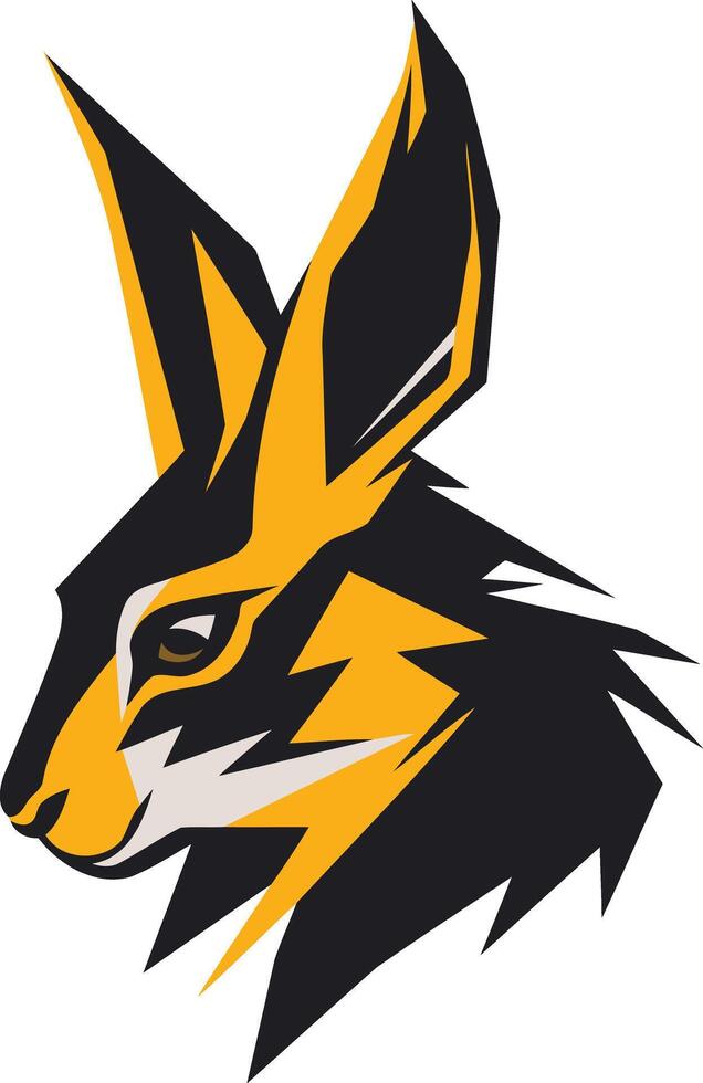 Geometric rabbit logo in black and gold vector