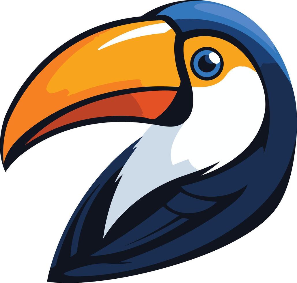 A vibrant cartoon toucan with a large, colorful beak vector