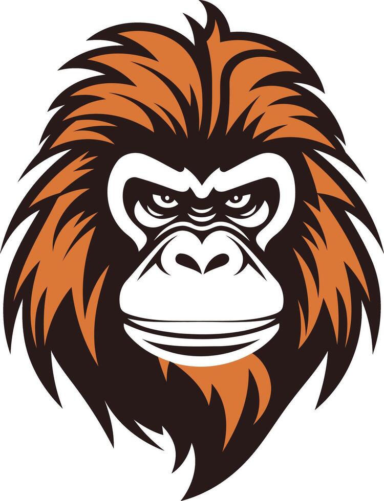 A fierce and powerful illustration of a monkey's head, perfect for branding, logos, and sports teams vector