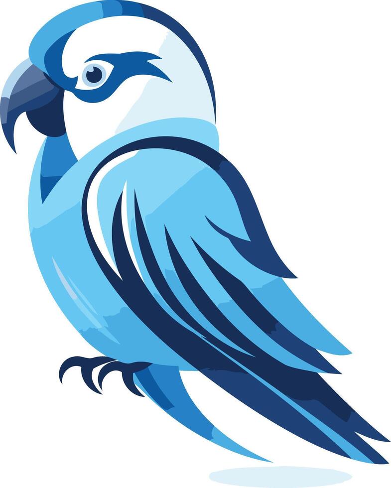 Blue abstract parrot design, perfect for branding, logos, and social media vector