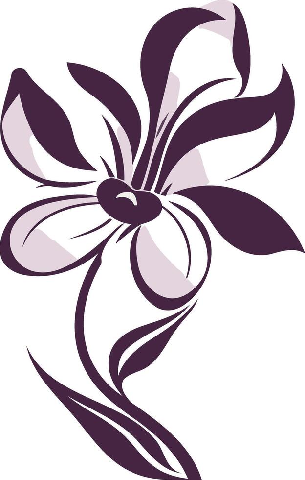 Elegant purple flower illustration, perfect for adding a touch of beauty to designs vector