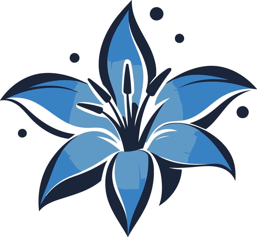 A simple, elegant blue lily flower illustration perfect for logos, branding, or website design vector