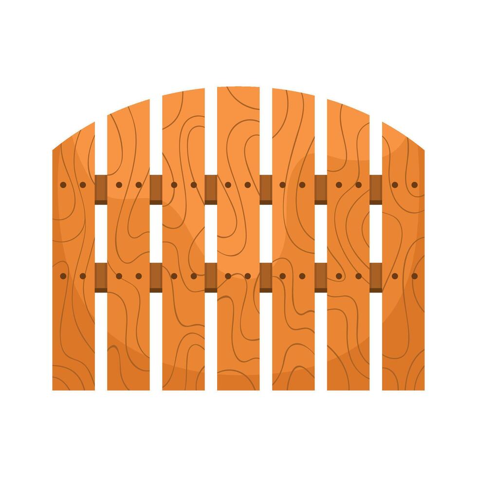 Wooden fence with wooden planks on a white background vector