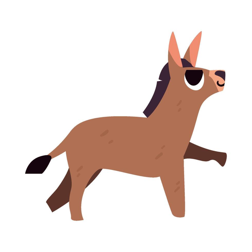 A cartoon donkey with a big head and a big nose vector