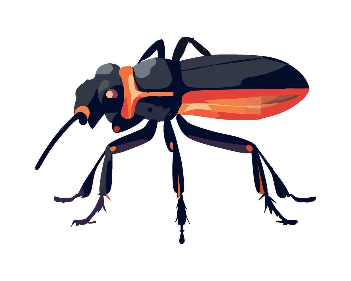 An insect with orange and black stripes vector