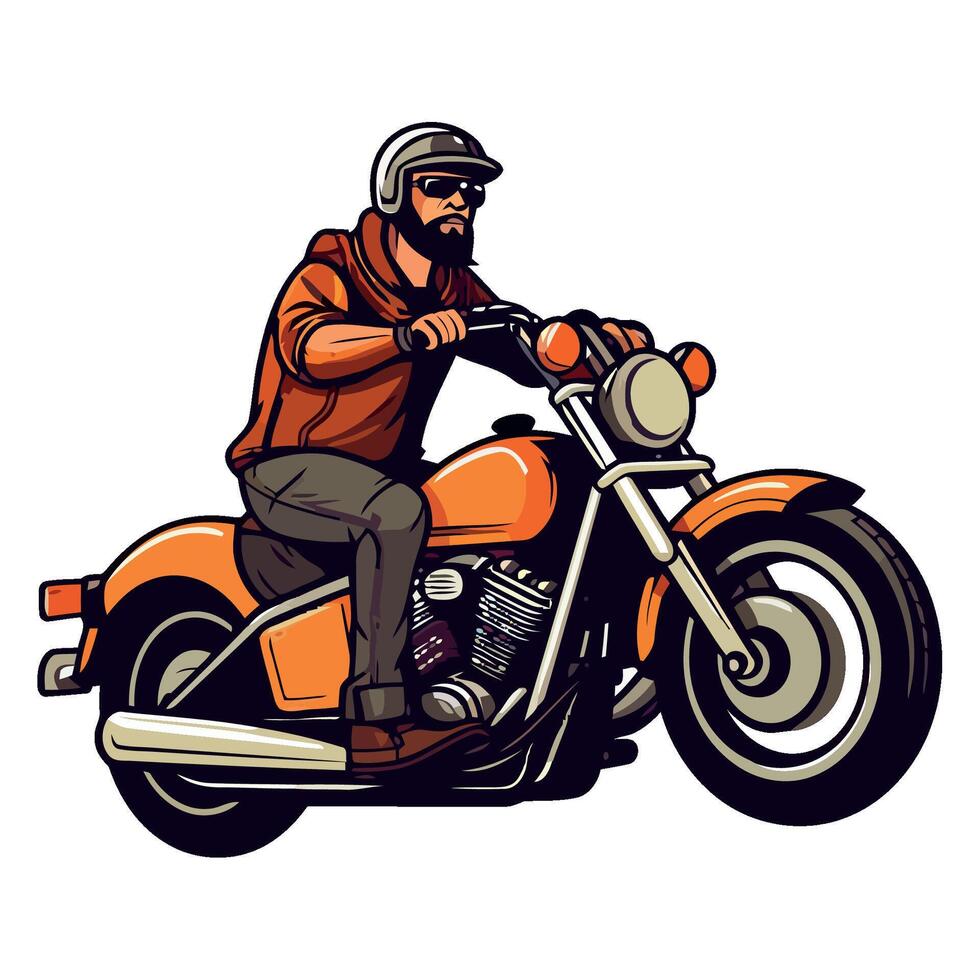 A man riding a motorcycle on a white background vector