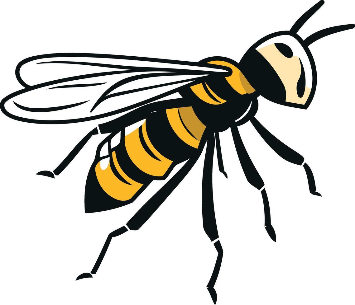 A cartoon illustration of a bee, perfect for branding, logos, and children's designs vector