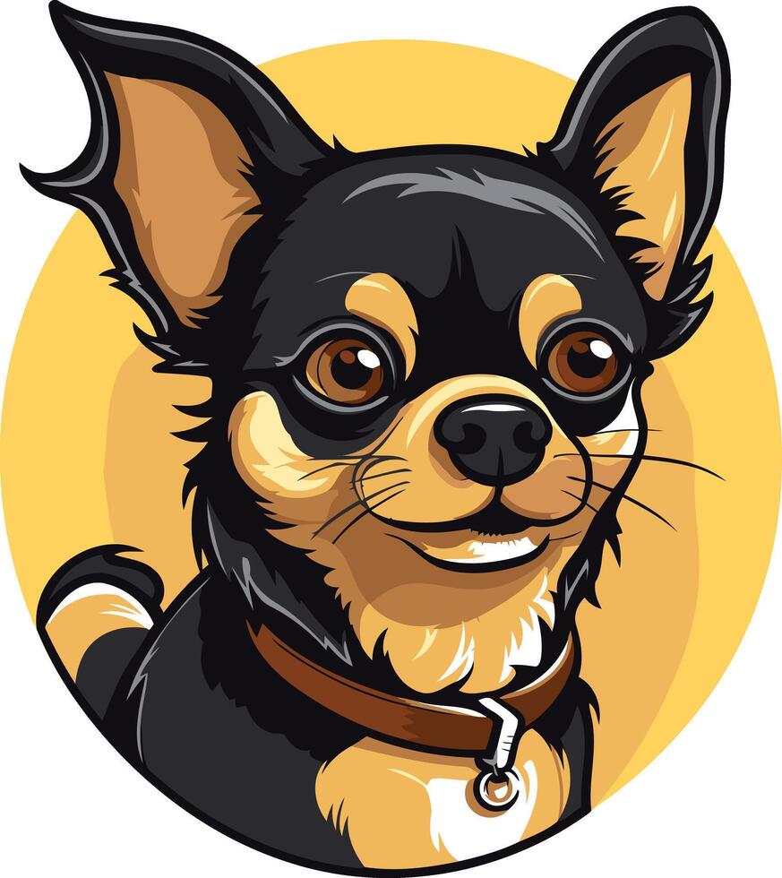 Cute cartoon chihuahua with big brown eyes and a friendly smile vector