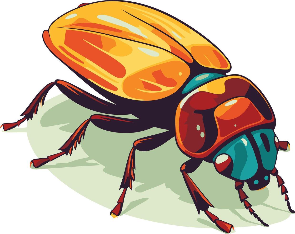 Illustration of a Colorful Beetle vector