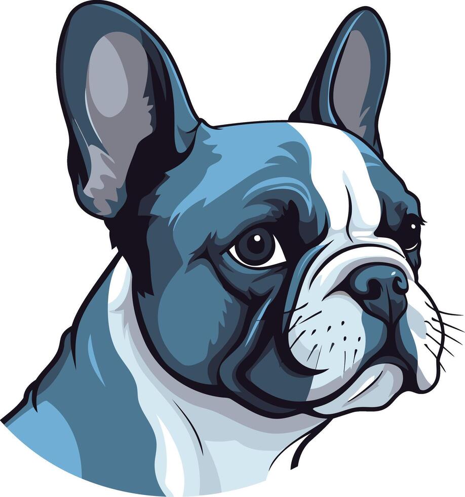 Cute cartoon french bulldog with big ears and a mischievous expression vector