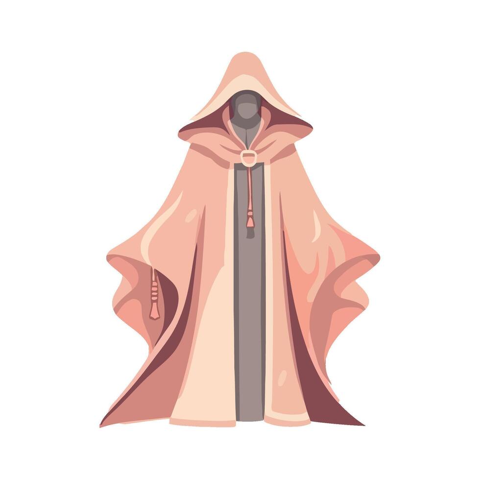 A pink robe with hood and hooded cape vector