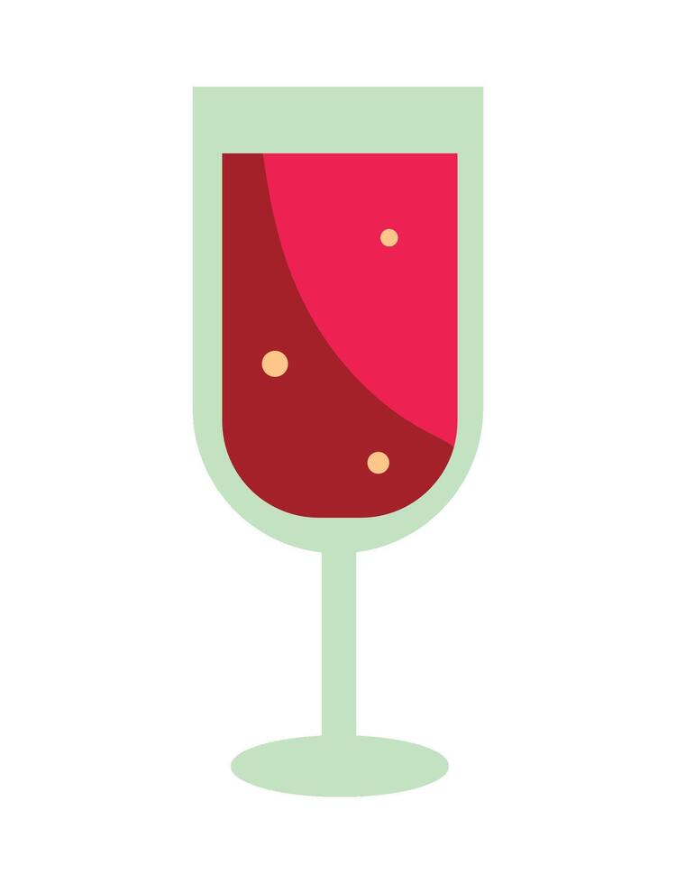 Wine glass with red liquid in it on a white background vector