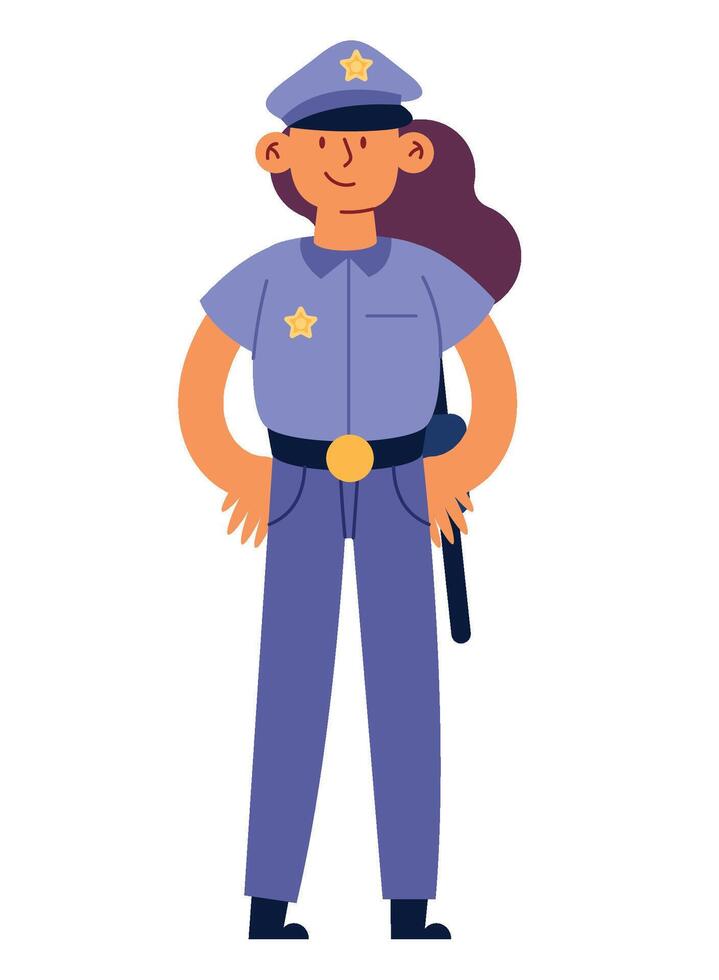 A cartoon police officer with a gun vector