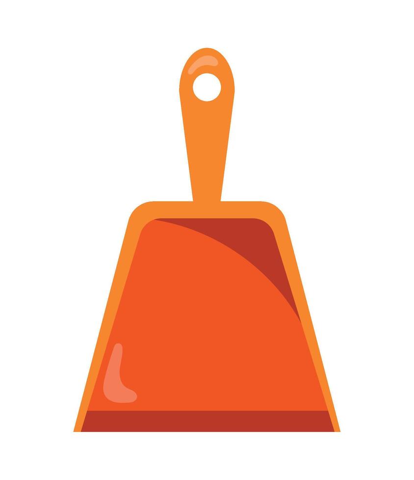 A orange plastic shovel on a white background vector