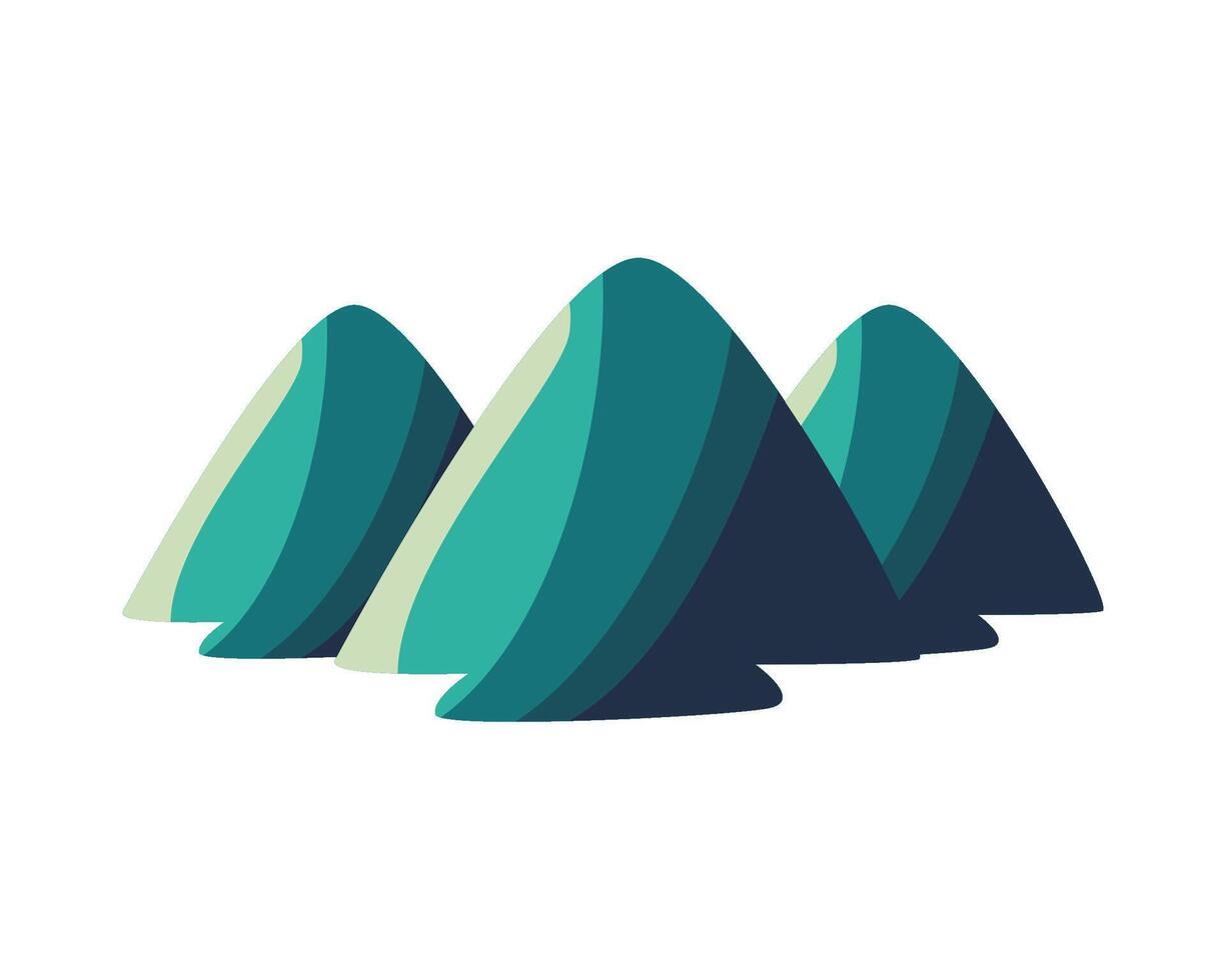 Three mountains in a flat style vector