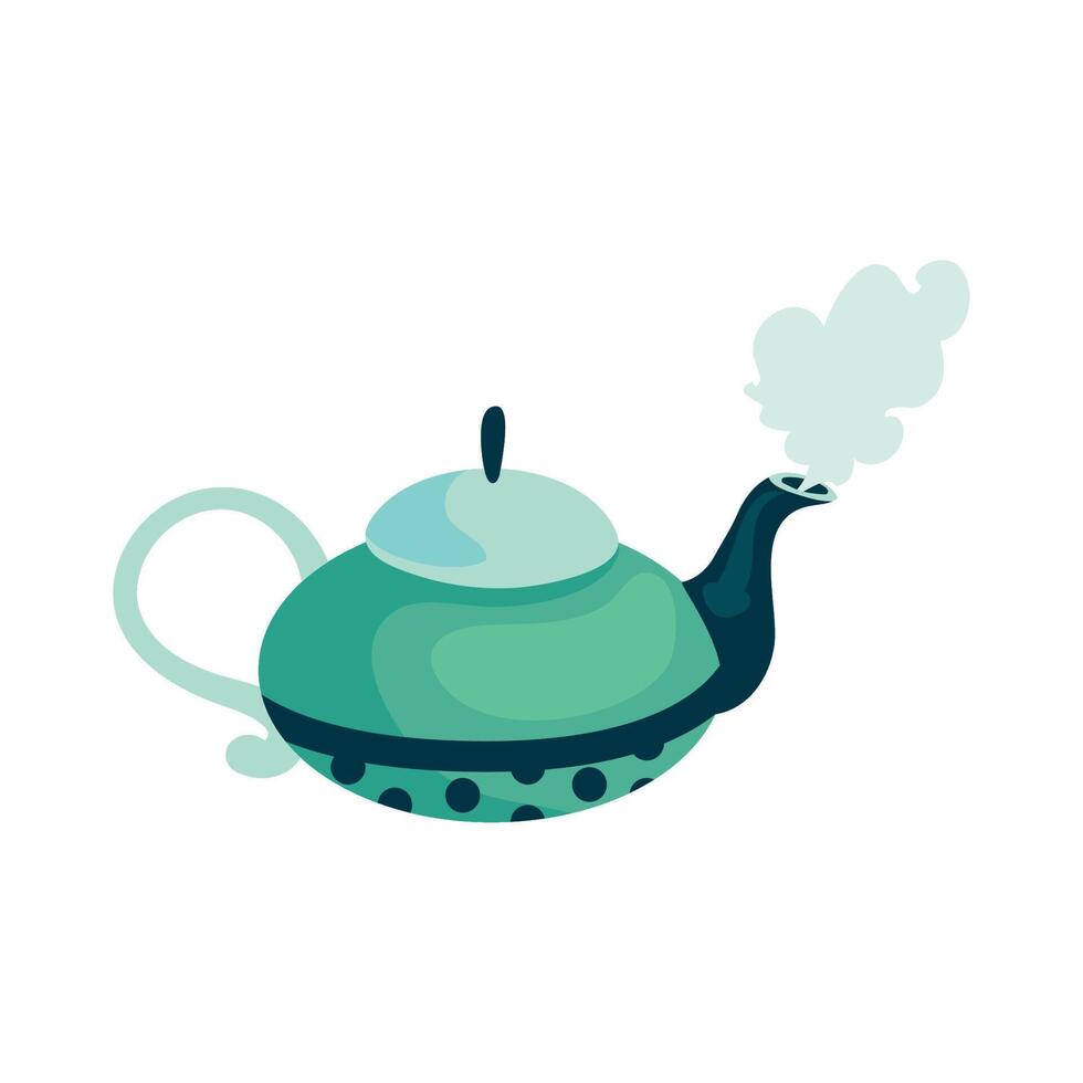 A teapot with smoke coming out of it vector