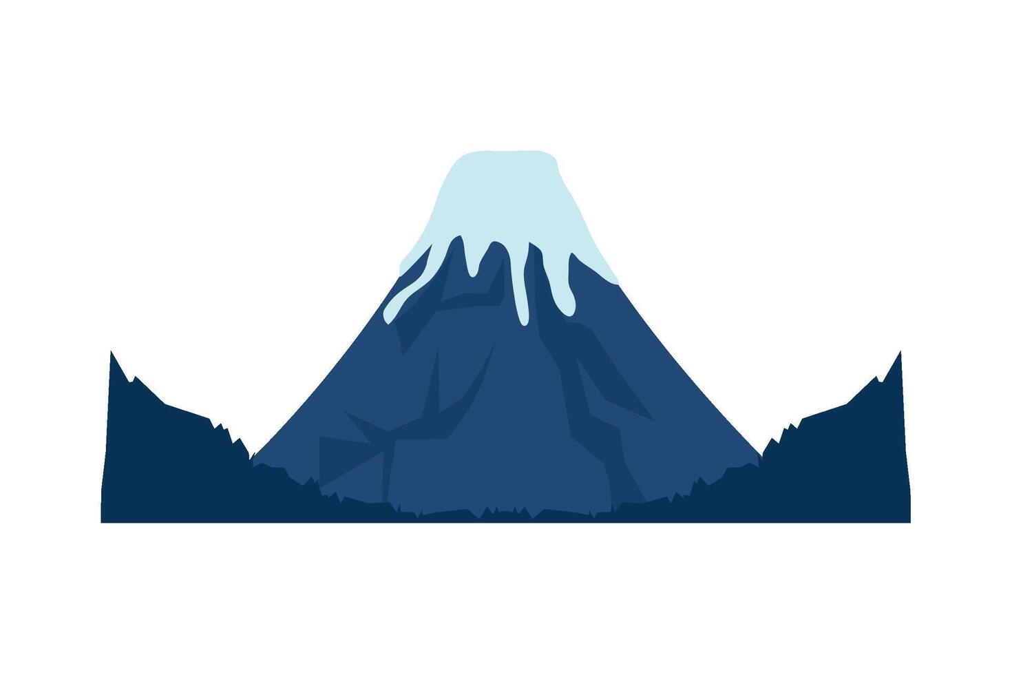 Mountain with snow and ice on top of it vector